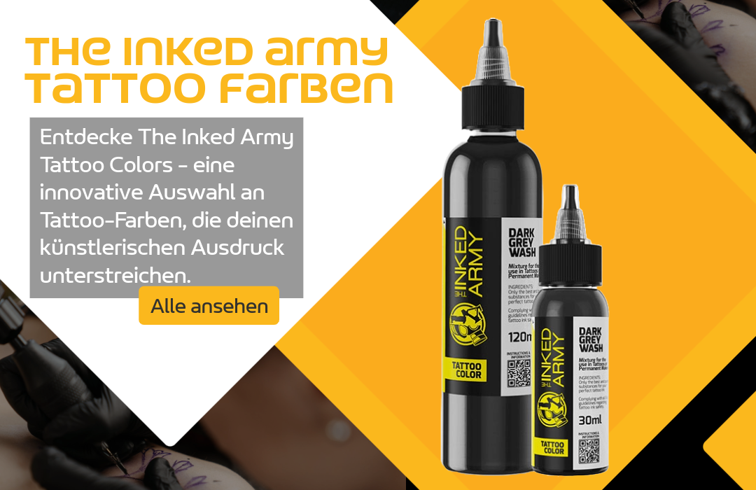 Entdecke The Inked Army Tattoo Colors - eine innovative Auswahl an Tattoo-Farben.