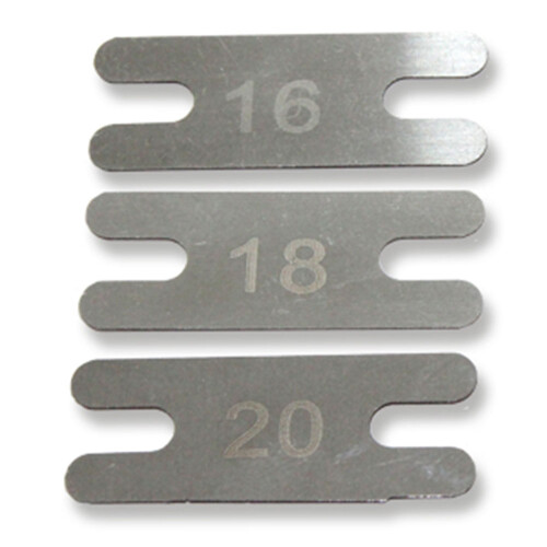 Machineachterveren - Roestvrij staal nr. 20 - 0,48 mm dik x 13 mm x 34 mm