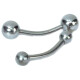 Wenkbrauw studs - Titanium Basic - 1,2 mm x 10 mm x 3 mm bol - 5 stuks/verpakking