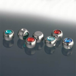 Klem Lens - Basis Titanium - Met Strass steentjes - CZ Wit - 5 stuks/verpakking