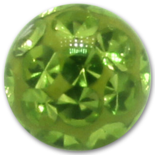 Threaded ball - Basic Titan with rhinestone - M1,2 mm x 3 mm - PE Light Green - 5 Pcs/Pack