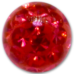 Threaded ball - Basic Titan with rhinestone - M1,2 mm x 4 mm - LSI Light Red - 5 Pcs/Pack