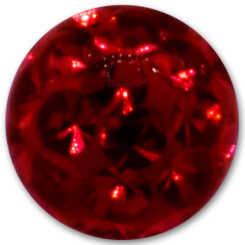 Threaded ball - Basic Titan with rhinestone - M1,2 mm x 4 mm - RE Dark Red - 5 Pcs/Pack