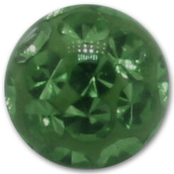 Threaded ball - Basic Titan with rhinestone - M1,2 mm x 4 mm - EM Green - 5 Pcs/Pack