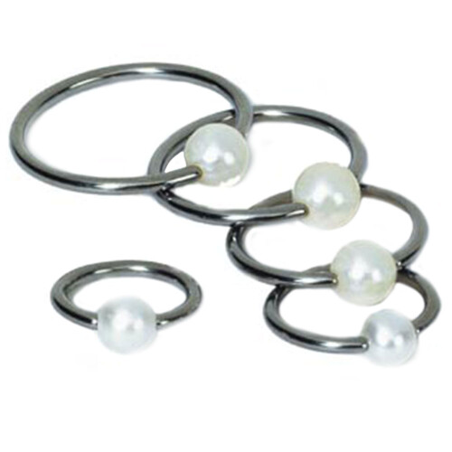 BCR - Basic Titan - Cultured pearl - 1,6 mm x 9 mm - 2 Pcs/Pack