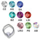 Lippenbändchenring - Basic Titan - Mit Strass Linse - 1,2 mm x 9 mm - LRO Rosa - 3 Stück/Pack