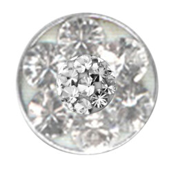 BCR for lip frenulum piercing - Titan with Swarovski Crystals - 1,2 mm  x 8 mm - CZ white  - 3 Pcs/Pack