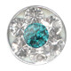 BCR for lip frenulum piercing - Titan with Swarovski Crystals - 1,2 mm  x 8 mm - BZ teal - 3 Pcs/Pack