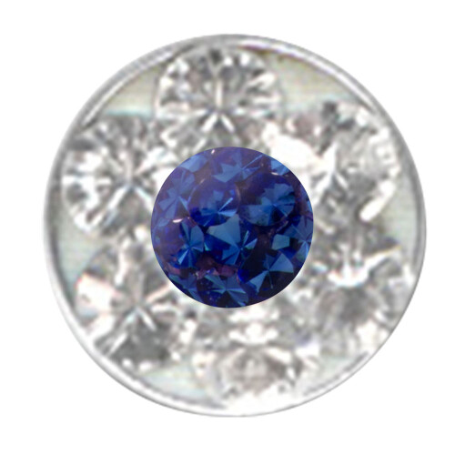 Klemmlinse - Basic Titan - Zweifarbig mit Swarovski Kristall - SA Blau - 5 Stück/Pack