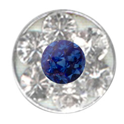 Klemmlinse - Basic Titan - Zweifarbig mit Swarovski Kristall - SA Blau - 5 Stück/Pack
