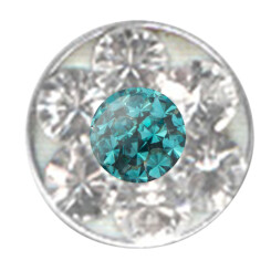 Jewelled disc - Basic Titan - Multicolored with Swarowski crystal - BZ teal - 5 Pcs/Pack