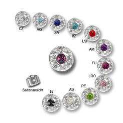 Jewelled disc - Basic Titan - Multicolored with Swarowski crystal - LSI red - 5 Pcs/Pack