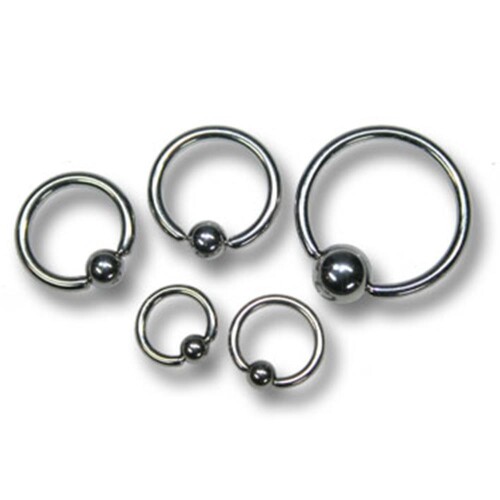 BCR - 316 L stainless steel - With ball - 1,0 mm x 6 mm - 10 Pcs/Pack