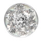 Crystal balls - 316 L stainless steel - CZ white  - 3 Pcs/Pack