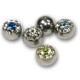 Crystal balls - 316 L stainless steel - CZ white  - 3 Pcs/Pack