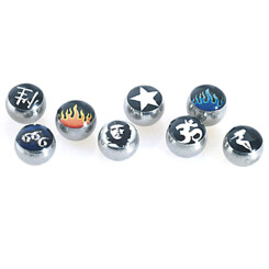Picture balls - 316 L stainless steel - Blue Flame - 5...