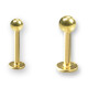 Labret - Gold Line 316 L gold plated  - 1 µm - 1,2 mm x 8 mm x 3 mm ball - 5 Pcs/Pack