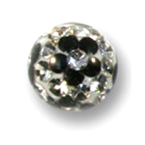 Swarovski Crystal ball - Flower - 1,6 mm x 6 mm - BK black - CZ white - 5 Pcs/Pack