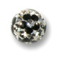 Swarovski Crystal ball - Flower - 1,6 mm x 6 mm - BK black - CZ white - 5 Pcs/Pack