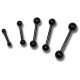 Barbell - Zwart staal 316 L - Met kogel - 1,6 mm x 12 mm x 5 mm kogel - 5 stuks/verpakking