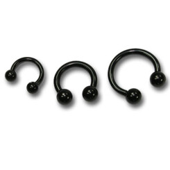 Circularbarbell - Black Steel 316 L - Mit Kugeln - 1,2 mm...