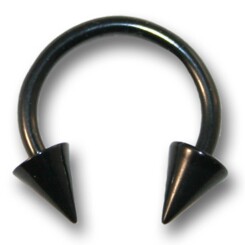 Circularbarbell - Black Steel 316 L - With spikes - 1,2...