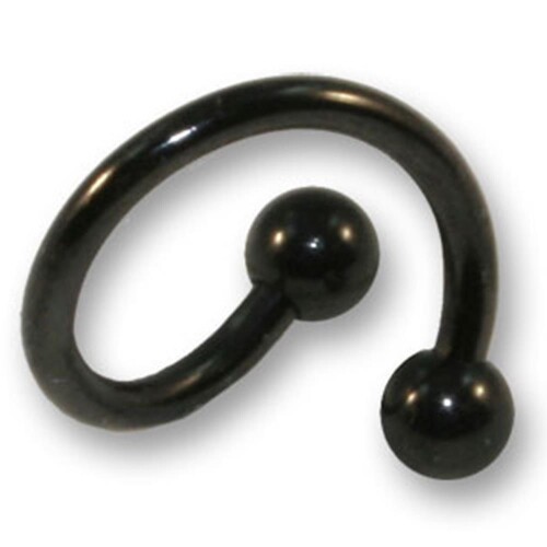 Spiral - Black Steel 316 L - With ball 1,2 mm x 8 mm - 4 Pcs/Pack