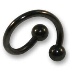 Spiral - Black Steel 316 L - With ball 1,2 mm x 8 mm - 4...