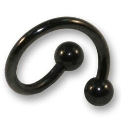 Spirale - Black Steel 316 L - Mit Kugel - 1,2 mm x 8 mm -...