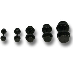 Fake plug - Black Steel 316 L - Discs 1,2 mm x 8 mm