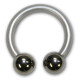 Circular barbell - Bioplast - Horseshoe - 1,6 mm x 10 mm - Silver with titan ball  - 2 Pcs/Pack