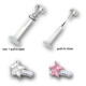 Push-fit disc for bioplast internal labrets - Star - LRO rosa - 3 Pcs/Pack