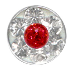 Push-fit disc for bioplast studs - With Swarovski Crystal - 4,3 mm - LSI red - 3 Pcs/Pack