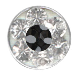 Push-fit schijfje voor Bioplast Studs - Met Swarovski Kristal - 4,3 mm - JE Zwart - 3 stuks/verpakking