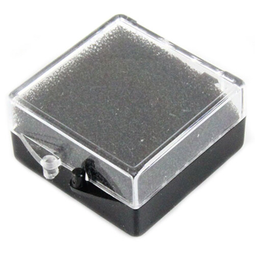 Schmuckdose  Glasklarer Kugel-Schanierdeckel mit schwarzem Schaumstoffeinsatz 27 mm x 27 mm x 13 mm