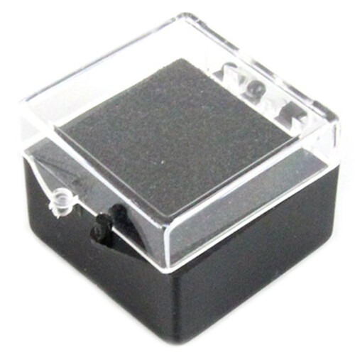 Schmuckdose  Glasklarer Kugel-Schanierdeckel mit schwarzem Schaumstoffeinsatz 29 mm x 27 mm x 20 mm