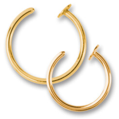 Open nosering  - Gold Line 316 L gold plated -1 mm x 7 mm...