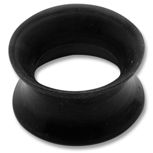 Double flared tunnel - Silicone - 10 mm - Black