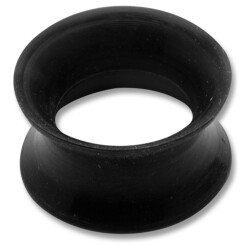 Double flared tunnel - Silicone - 10 mm - Black