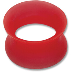 Double flared tunnel - Silicone - 8 mm - Red