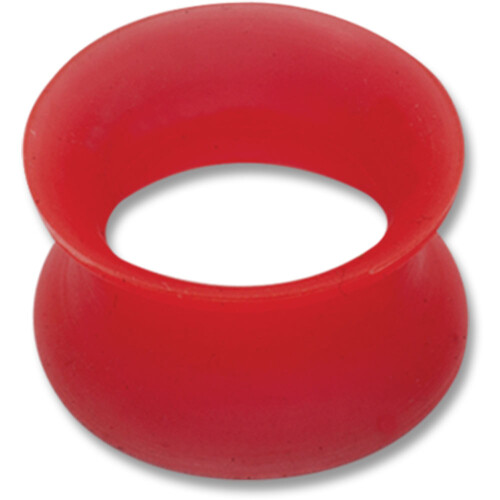 Double flared tunnel - Silicone - 12 mm - Red