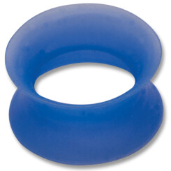 Double flared tunnel - Silicone - 12 mm - Blue