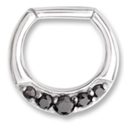 Septum clip ring - 316 stainless steel - 1,6 mm x 6 mm  - BK black - 2 Pcs/Pack