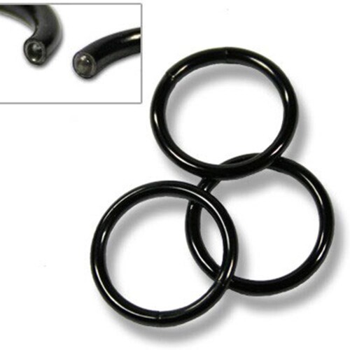 Smooth-Segment-Ring - Black Steel 316 L - 1,6 mm x 8 mm - 5 Pcs/Pack