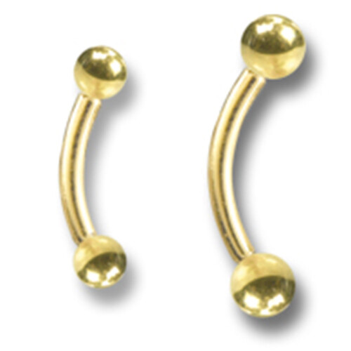 Eyebrow banana - Gold Line 316 L gold plated - 1 µm