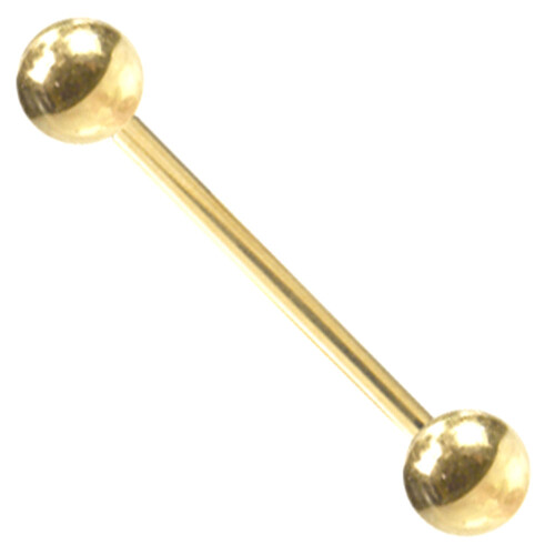 Barbell - Gold Line 316 L gold plated - 1 µm - With ball