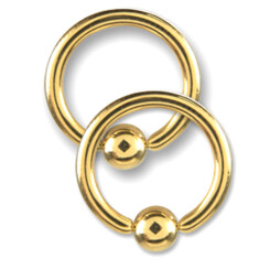 BCR - Gold Line 316 L gold plated - 1 µm - 4 mm ball