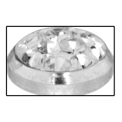 Push-fit disc for bioplast studs - Titan mit Swarovski Crystal 