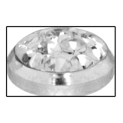 Push-fit disc for bioplast studs - Titan mit Swarovski Crystal