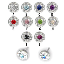 Push-fit Disc für Bioplast Studs - Mit Swarovski Crystal - 4,3 mm